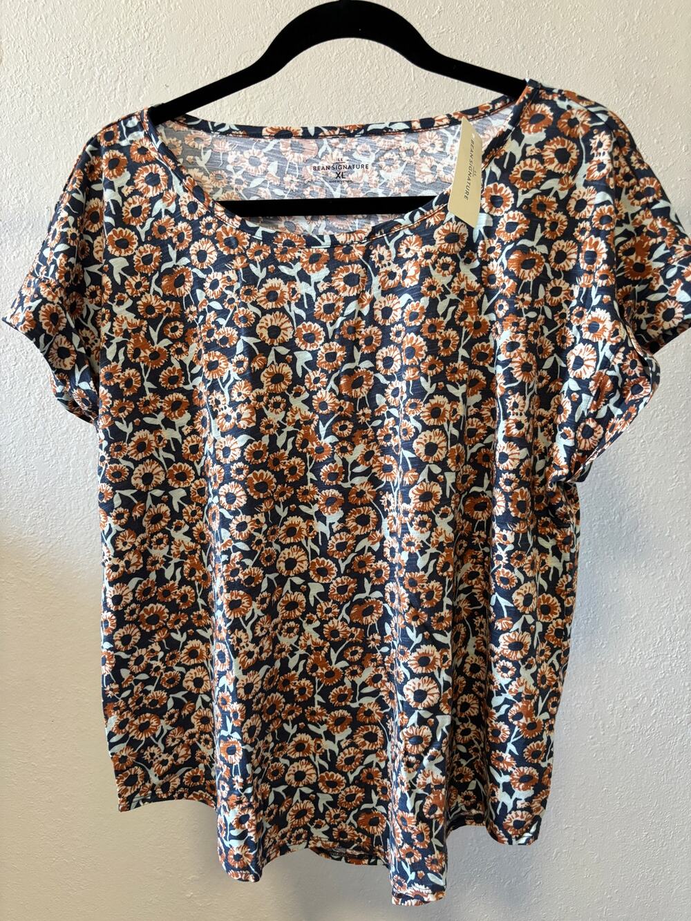 L.L. Bean Signature Floral Tee Top Women’s Size XL New